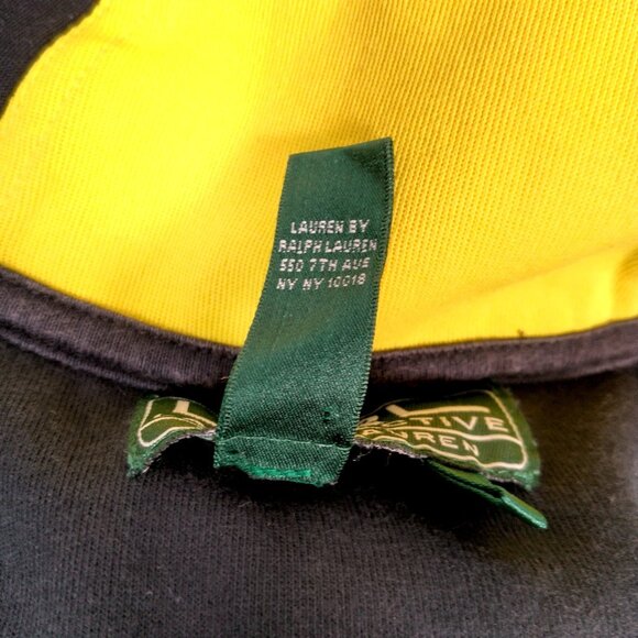 Lauren Ralph Lauren Active Jacket Women Large Athletic Full Zip Black Yellow - Picture 8 of 16